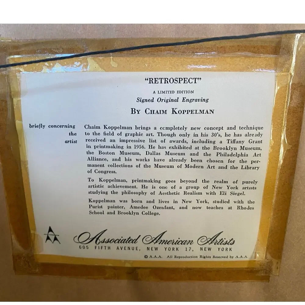 Limited edition original signed engraving